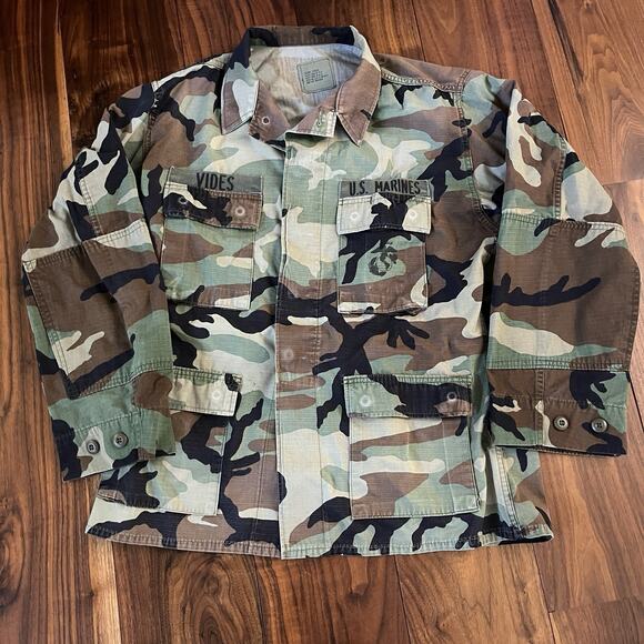 USMC Marine Camouflage Combat Military Woodland Jacket Men Medium - Regular BDU - Picture 1 of 10